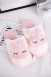 Жіночі пухнасті тапочки біло-рожевий Кролик