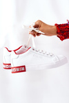 Жіночі шкіряні кросівки BIG STAR II274032 біло-червоні