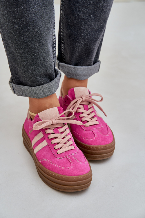 Zazoo N1068S4 Жіночі Замшеві Кросівки На Платформі Фуксія