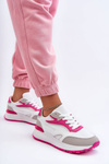 Жіноче спортивне взуття на платформі біло-рожевий Henley