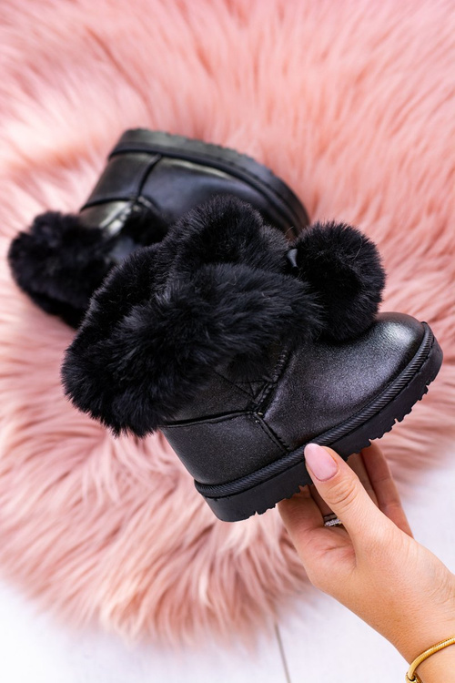 Чорні утеплені дитячі молодіжні зимові черевики Roofy