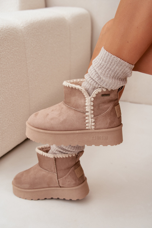 Жіночі Снігоступи На Платформі З Швами Big Star SS274129 Бежеві