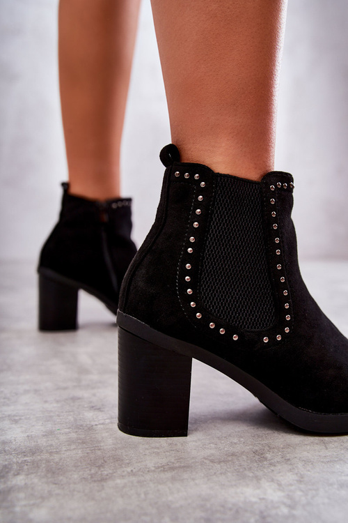 Замшеві чоботи з шпилькою Чорний Cambia