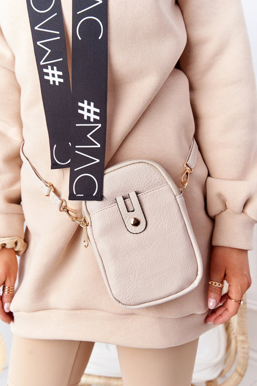 Маленька жіноча поясна сумка-саше Амстердам бежевого кольору