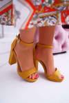 Жіночі жовті босоніжки на шпильці на платформі Debora