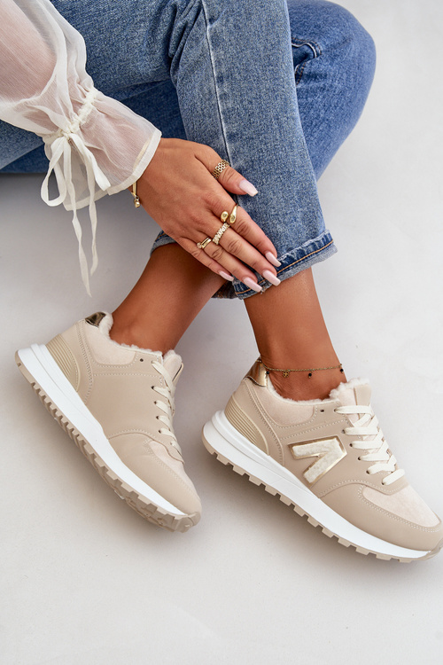 Кросівки Жіночі Спортивні Утеплені Хутром Бежеві Ciamara