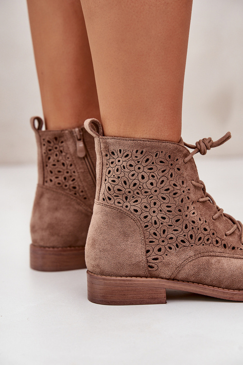 Чоботи жіночі з малюнком коричневі S.Barski HY66-136