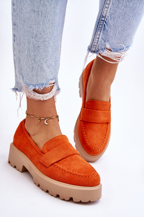 Класичні замшеві лофери Лофери оранжевого кольору Corrin