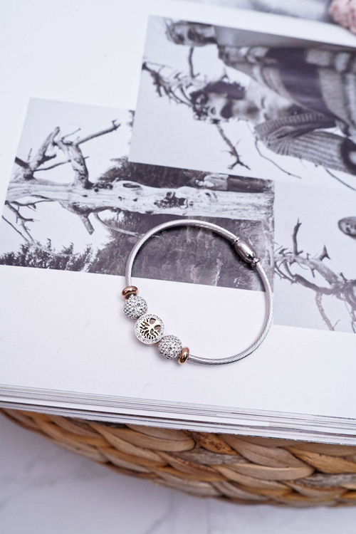 Жіночий браслет з цирконію з рожевого золота Дерево Життя Немдар