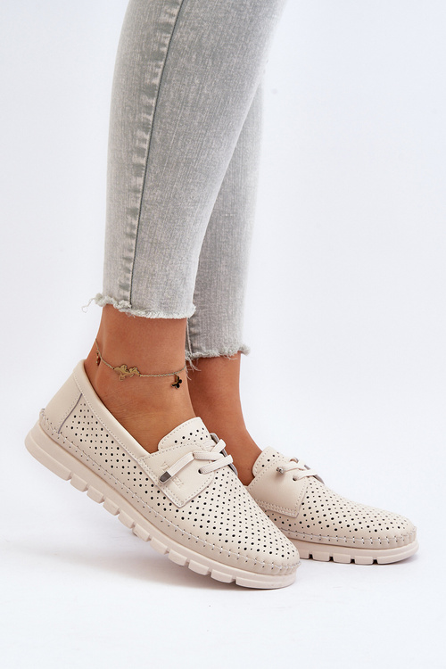 Жіночі бежеві шкіряні туфлі Darnissa