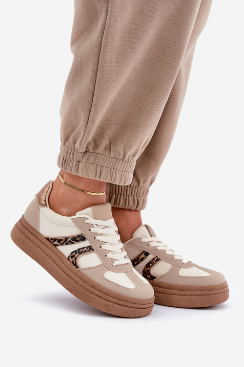 Жіночі Кросівки На Платформі Бежеві Lesida