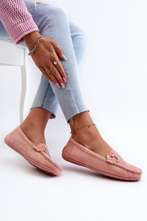 Жіночі модні замшеві мокасини Rabell світло-рожевого кольору