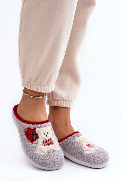 Жіночі домашні тапочки Тапочки з ведмедиком Inblu EC000095 сірий