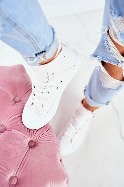 Жіночі шкіряні високі кросівки BIG STAR V274541 Білі