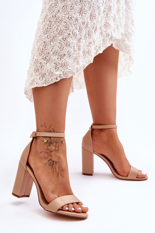 Босоніжки на високих підборах Бежеві Індивідуальні