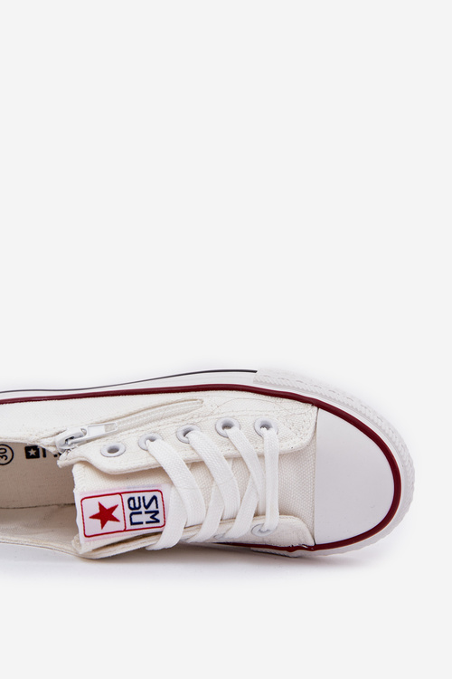 Кросівки дитячі низькі на шнурівці білі Марго