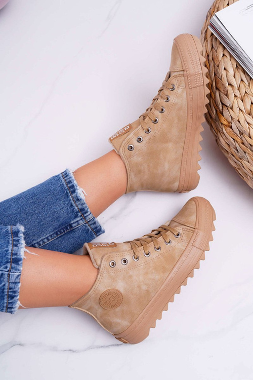 Жіночі кросівки Big Star на високих підборах Camel EE274116