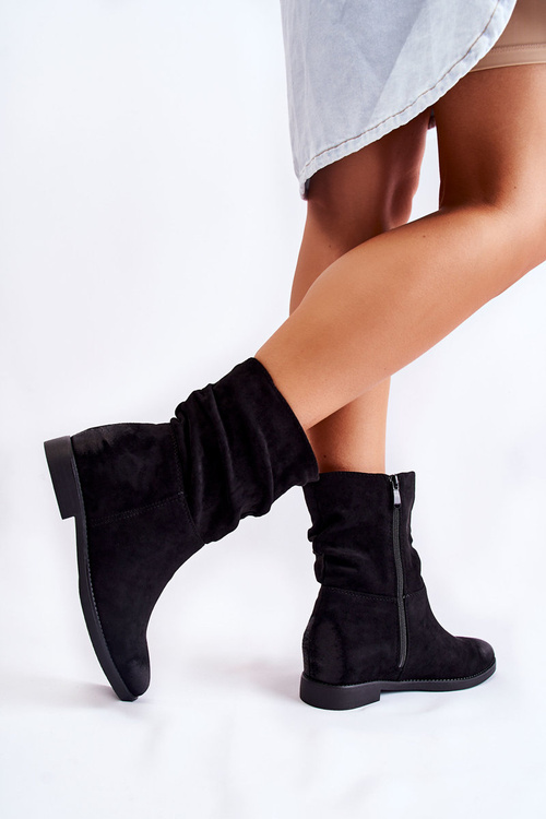 Жіночі замшеві високі чоботи Black Venis
