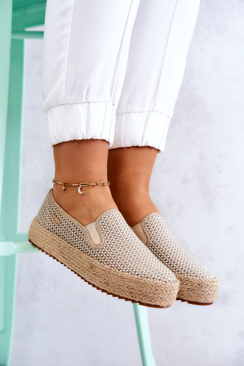 Жіночі плетені кросівки сліпони Big Star JJ274394 Бежеві