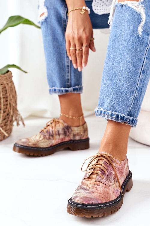 Жіночі шкіряні броги Оксфорди Maciejka 04087-46 Різнобарвний