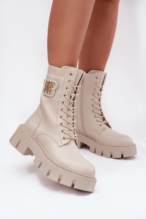 Ізольовані жіночі ботуші з оздобленням світло бежеві Melisse