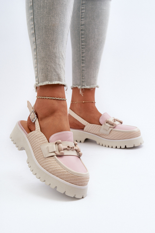 Жіночі босоніжки на підборах з бежевим орнаментом D&A MR38-656