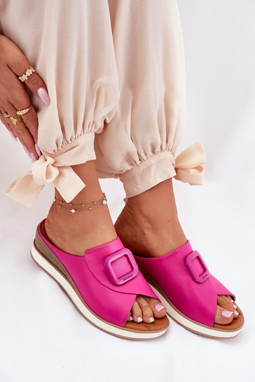Жіночі Шкіряні Сандалі На Платформі Фуксія Artiker 56C2147
