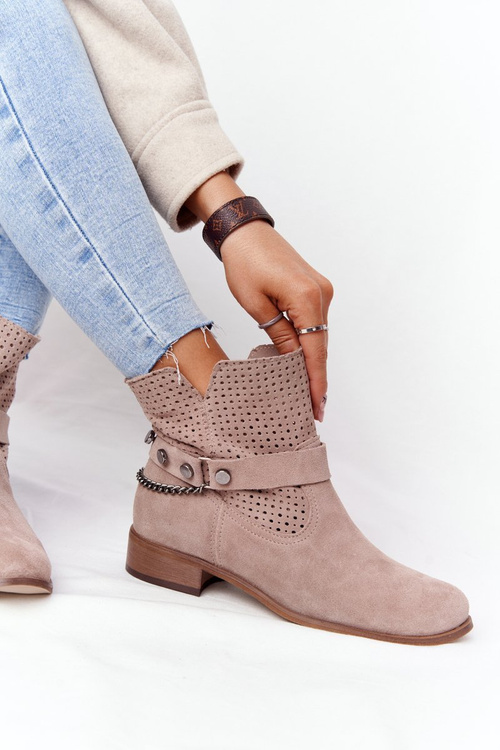 Ажурні весняні черевики Lewski Shoes 2905-0 Бежеві