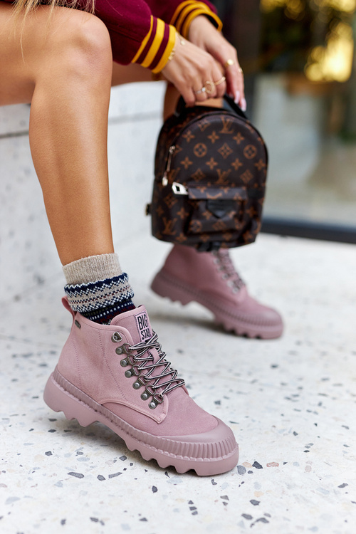 Шкіряні черевики Trapper Big Star II274367 Рожеві