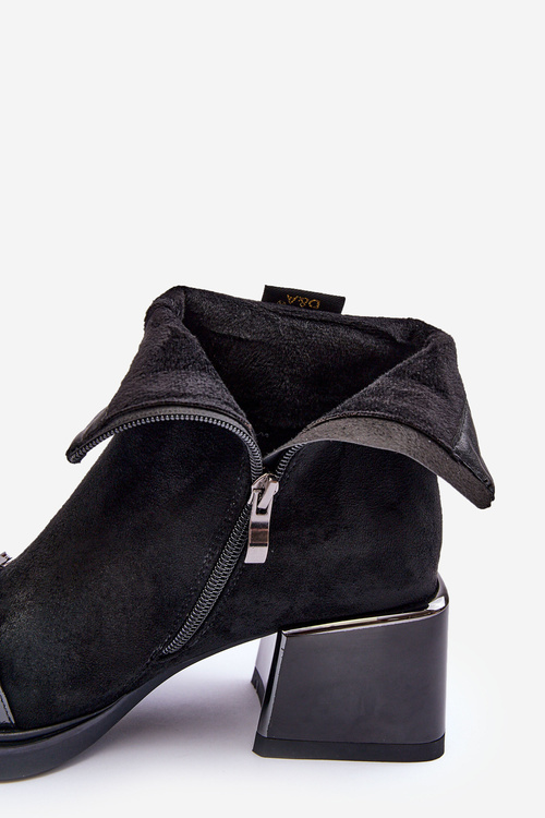 Замшеві черевики на масивному блоці SBarski MR870-70 чорні