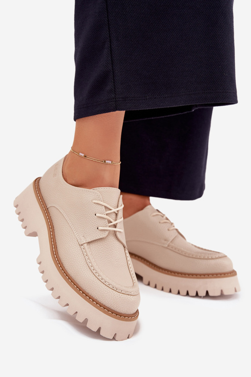 Жіночі Мокасини На Шнурівці Big Star NN274053 Бежеві