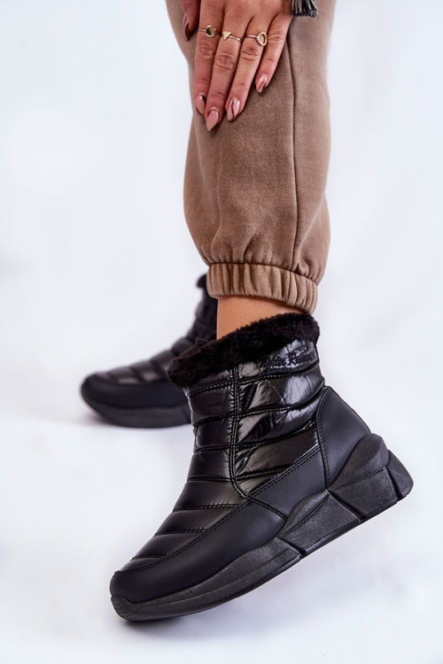 Жіночі зимові черевики на блискавці чорні Senia