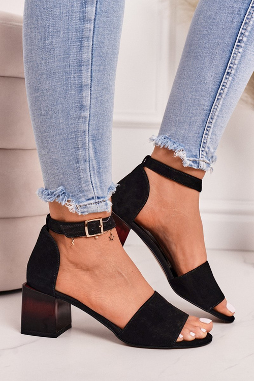 Босоніжки на підборах Laura Messi 2285 Suede Black