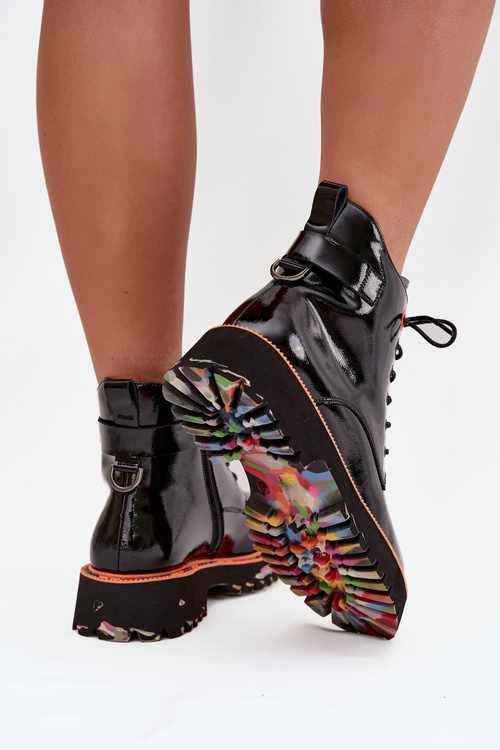 Жіночі черевики з лакованої натуральної шкіри з ізоляцією Artiker 57C0061 Чорний