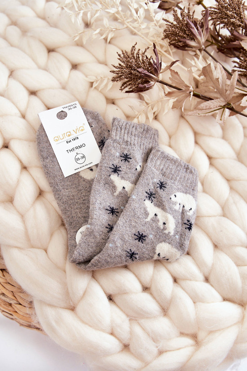 Жіночі вовняні шкарпетки Polar Bear Grey