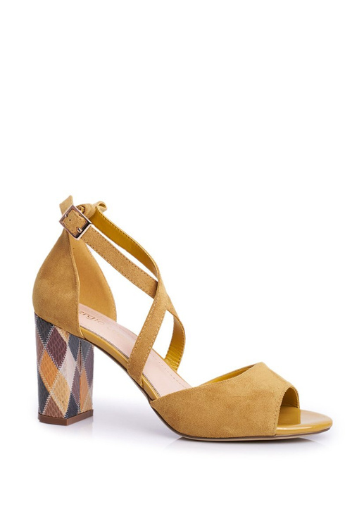 Жіночі босоніжки на шпильці Sergio Leone Yellow SK865