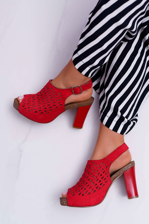 Жіночі босоніжки на шпильці Sergio Leone SK850 Red Farmona