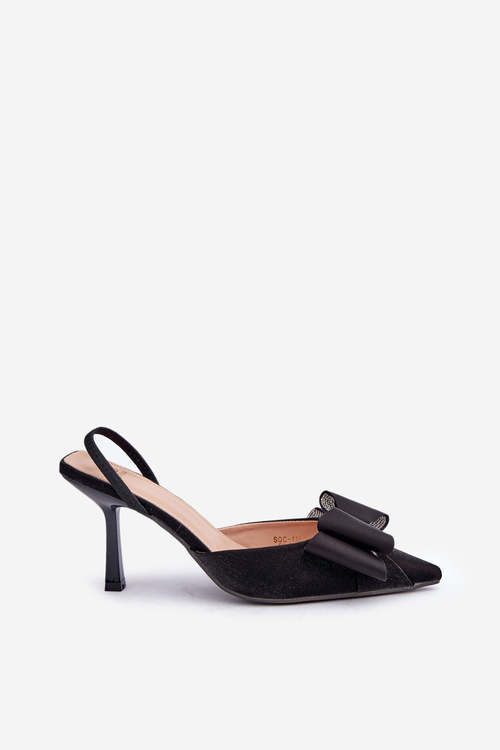 Текстильні Туфлі З Бантом Чорні Selatea