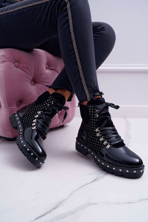 Жіночі чорні чоботи Farell на плоскій підошві