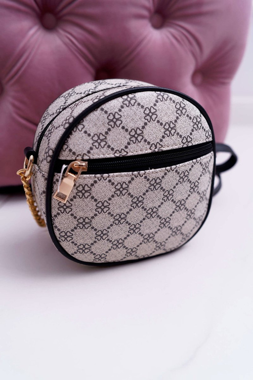 Сумочка комод кругла бежево-чорна