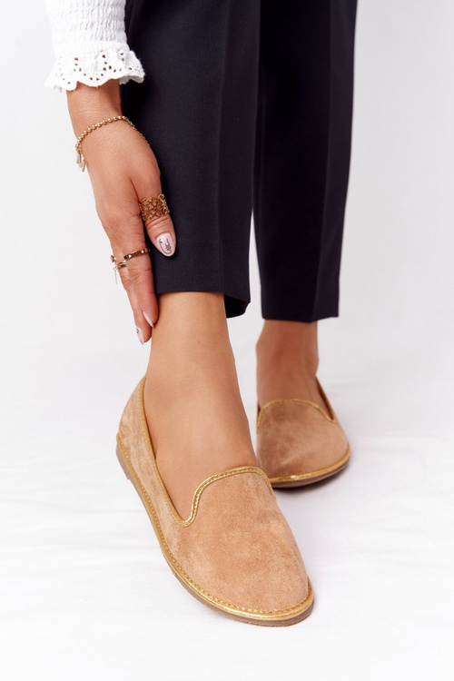 Жіночі замшеві лофери Lu Boo Camel