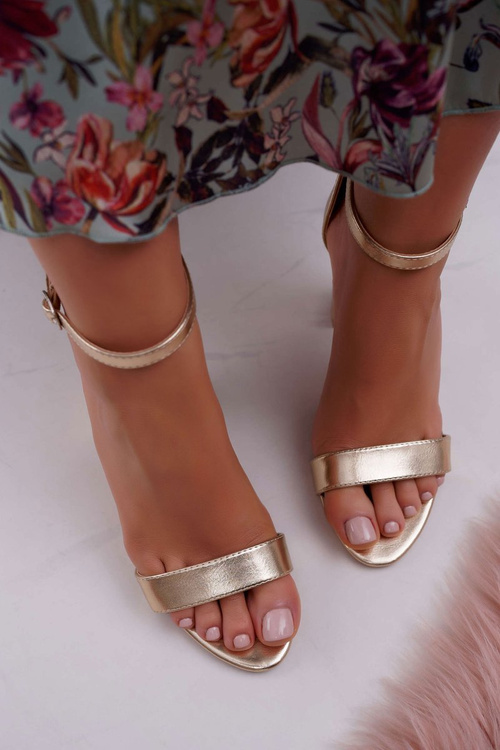 Жіночі босоніжки на шпильці Classic Gold Fiji