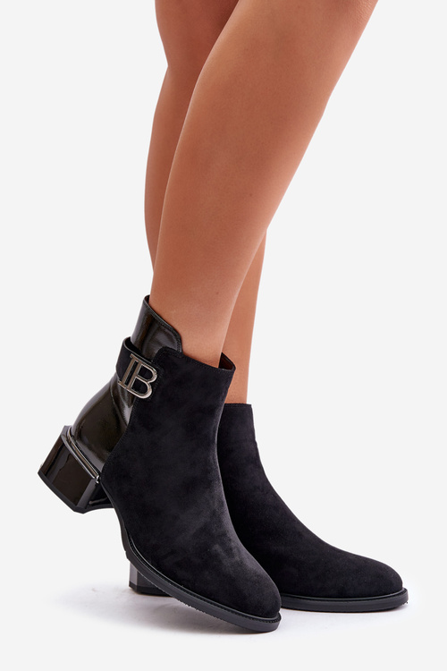 Елегантні ботильйони з утепленими підборами MR880-040 Чорні