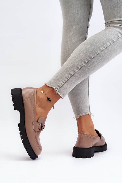 Жіночі бежеві мокасини Ledda зі штучної шкіри