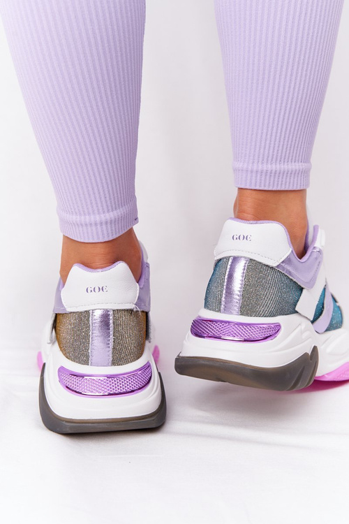 Спортивне взуття на масивній підошві GOE HH2N4038 біло-фіолетове