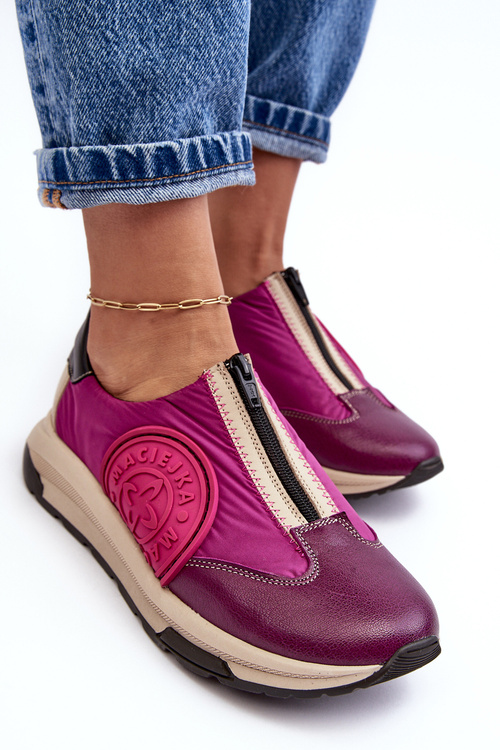 Шкіряне жіноче спортивне взуття Maciejka 06296-15 Фуксія