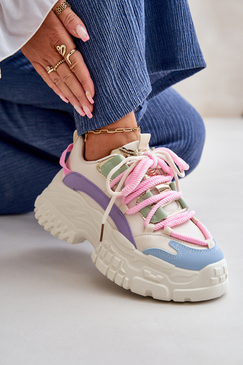 Жіночі кросівки на масивній підошві різнокольорові Nevela