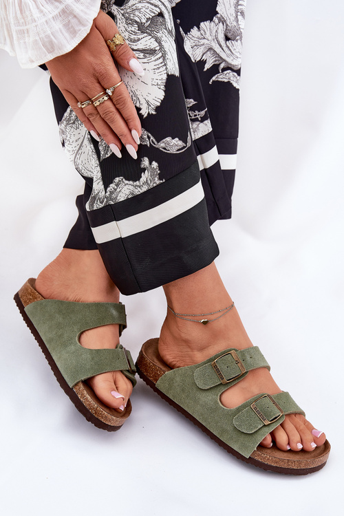 Замшеві Сандалі Для Жінок З Пряжками Big Star RR274A393 Зелені