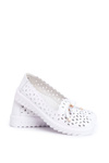 Жіночі шкіряні ажурні мокасини LR71515 Murrieta білого кольору