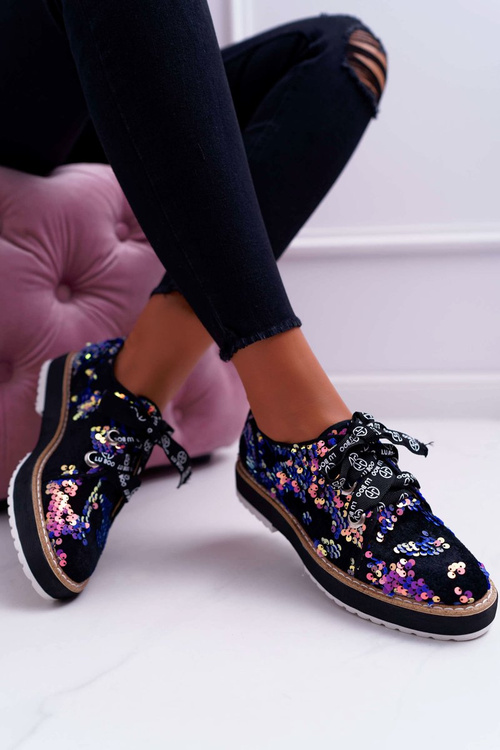 Жіночі напівчоботи Lu Boo Purple Sequins Moonlight